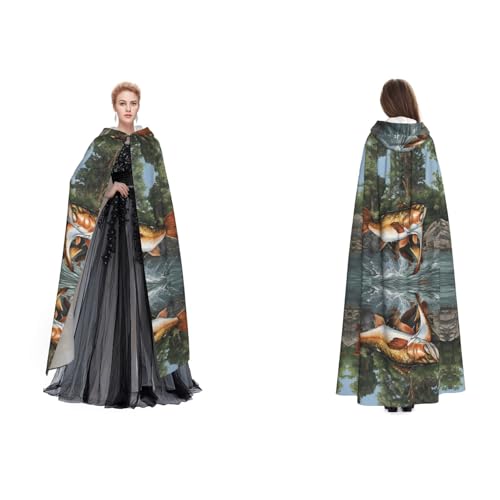 ZWLPNZZD Safflower Fliegender Fisch-Druck, Kapuzenumhang, lang und bequem, für Halloween, Rollenspiele und mehr, Schwarz, Einheitsgröße ZWLPNZZD Safflower Fliegender Fisch-Druck, Kapuzenumhang, lang und bequem, für Halloween, Rollenspiele und mehr, Schwarz, Einheitsgröße von ZWLPNZZD