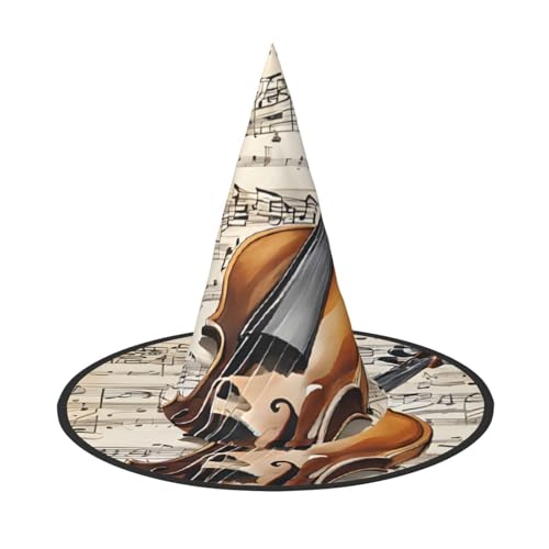 ZWLPNZZD Schmetterlings- und Cello-Hut, bedruckt, faltbar, für Halloween, Urlaub, Kostüm, Kappe, Cosplay, Party, Hexenhüte, 3 Stück von ZWLPNZZD