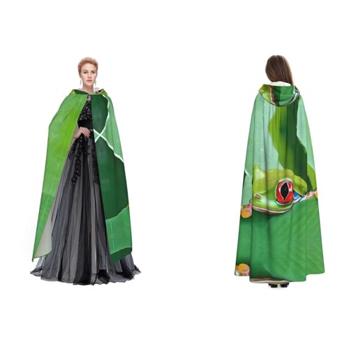 ZWLPNZZD Umhang mit Kapuze, Motiv: Baumfrosch, lang, bequem, für Halloween, Rollenspiele und mehr, Schwarz, Einheitsgröße ZWLPNZZD Umhang mit Kapuze, Motiv: Baumfrosch, lang, bequem, für Halloween, Rollenspiele und mehr, Schwarz, Einheitsgröße von ZWLPNZZD