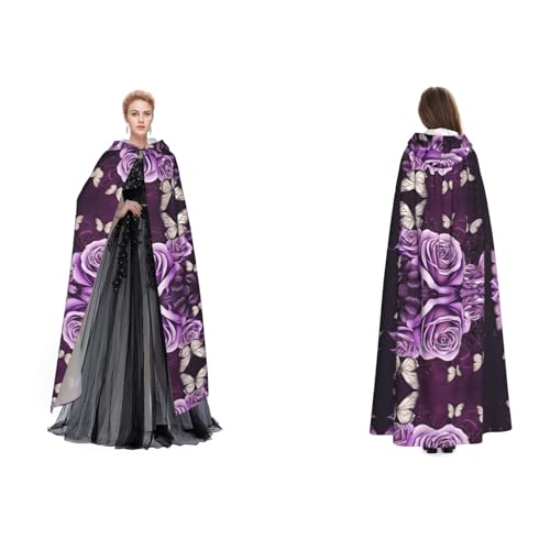 ZWLPNZZD Umhang mit Kapuze, Schmetterlingsdruck, lang, bequem, für Halloween, Rollenspiele und mehr, Schwarz, Einheitsgröße ZWLPNZZD Umhang mit Kapuze, Schmetterlingsdruck, lang, bequem, für Halloween, Rollenspiele und mehr, Schwarz, Einheitsgröße von ZWLPNZZD