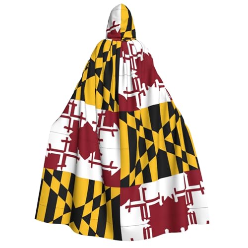 ZWLPNZZD Umhang mit Kapuze (Flagge von Maryland), lang und bequem, für Halloween, Rollenspiele, Party, Cosplay, Herren und Damen von ZWLPNZZD