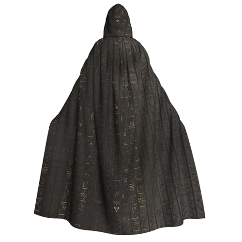 ZWLPNZZD Umhang mit Kapuze (altägyptische Hieroglyphe), lang und bequem, für Halloween, Rollenspiele, Party, Cosplay, Herren und Damen von ZWLPNZZD