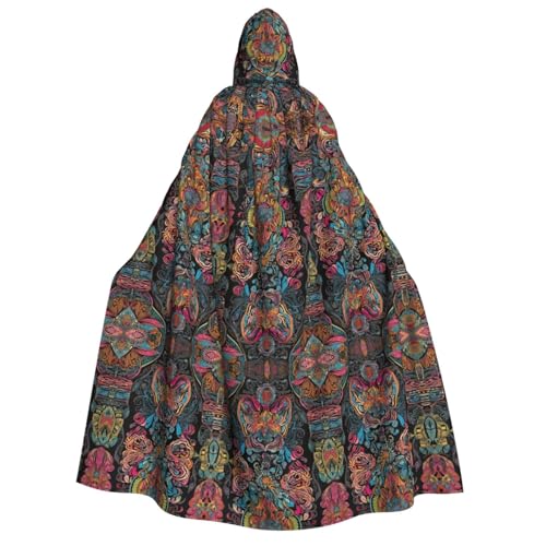 ZWLPNZZD Umhang mit Kapuze (heimische Muster) bedruckt, lang und bequem, für Halloween, Rollenspiele, Party, Cosplay, Herren und Damen von ZWLPNZZD