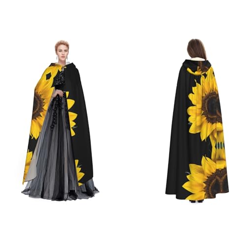 ZWLPNZZD Umhang mit Kapuze mit Sonnenblumen-Motiv, lang und bequem, für Halloween, Rollenspiele und mehr ZWLPNZZD Umhang mit Kapuze mit Sonnenblumen-Motiv, lang und bequem, für Halloween, Rollenspiele und mehr von ZWLPNZZD