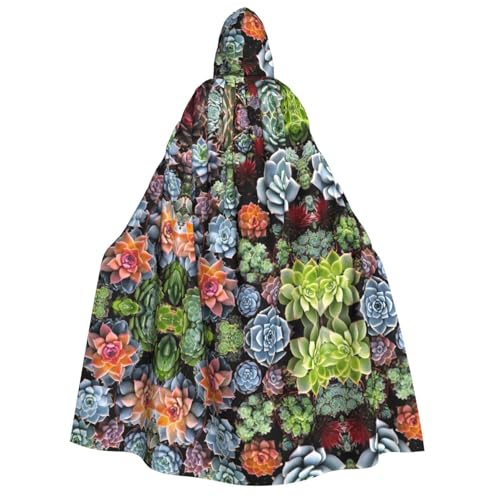 ZWLPNZZD Umhang mit Kapuze und buntem Sukkulenten-Druck, lang und bequem, für Halloween, Rollenspiele, Party, Cosplay, für Herren und Damen ZWLPNZZD Umhang mit Kapuze und buntem Sukkulenten-Druck, lang und bequem, für Halloween, Rollenspiele, Party, Cosplay, für Herren und Damen von ZWLPNZZD