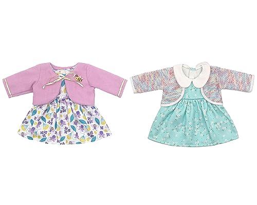 ZWOOS 2er-Pack Puppenkleidung 35-43 cm, Entzückendes Baumwollkleid für New Born Baby Puppen, Geschenke für Mädchen, Kinder von ZWOOS