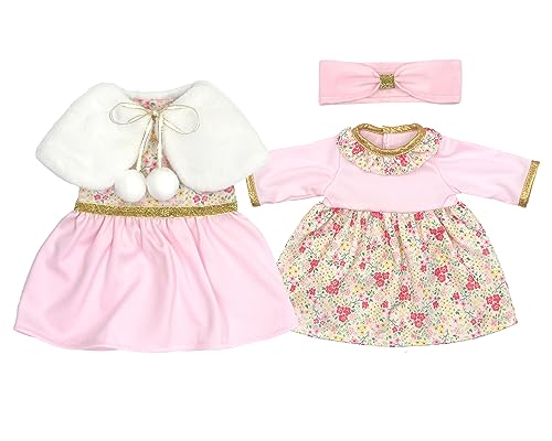ZWOOS 2er-Pack Puppenkleidung 35-43 cm, stilvolles Baumwollkleid für New Born Baby Puppen, Geschenke für Mädchen, Kinder von ZWOOS
