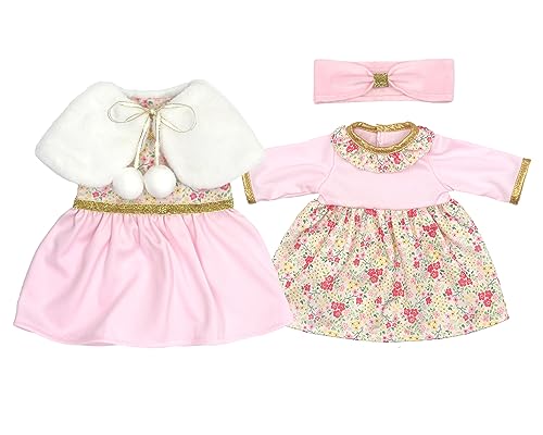ZWOOS 2er-Pack Puppenkleidung 35-43 cm, stilvolles Baumwollkleid für New Born Baby Puppen, Geschenke für Mädchen, Kinder von ZWOOS