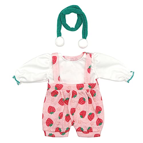 ZWOOS Puppenkleidung 35-43 cm für New Born Baby Puppen, entzückendes Outfit kompatibel mit Baby Born, Baby Annabell, Nenuco und Mehr (Erdbeere) von ZWOOS