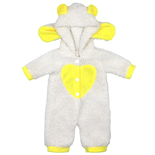 ZWOOS Puppenkleidung 35-43 cm für New Born Baby Puppen, entzückendes Pyjama kompatibel mit Baby Born, Baby Annabell, Nenuco und Mehr (Weiß und Gelb) von ZWOOS