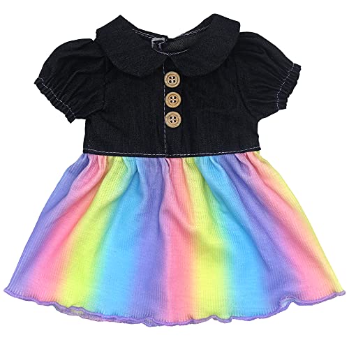 ZWOOS Puppenkleidung 35-43 cm für New Born Baby Puppen, entzückendes Regenbogen Outfit kompatibel mit Baby Born, Baby Annabell, Nenuco und Mehr (Regenbogenrock) von ZWOOS
