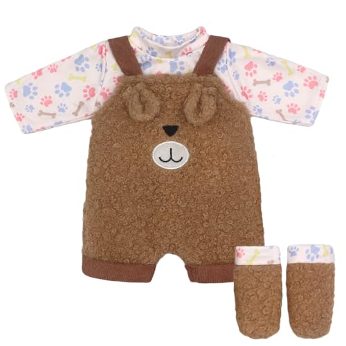 ZWOOS Puppenkleidung 43 cm, Hellbraune Hosenträgerhose für New Born Baby Puppen, Puppenkleidung 35-43 cm Geschenke für Mädchen, Kinder von ZWOOS