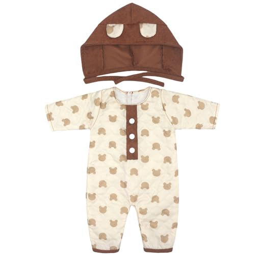 ZWOOS Puppenkleidung 43 cm, Kleiner Bär-Einteiler für New Born Baby Puppen, Puppenkleidung 35-43 cm Geschenke für Mädchen, Kinder von ZWOOS