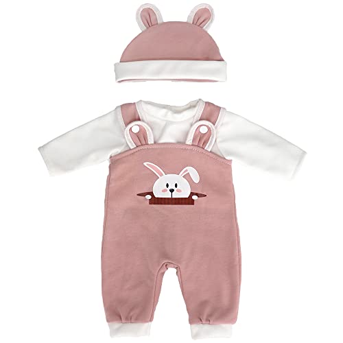 ZWOOS Puppenkleidung für Babypuppen 35-43 cm, süßes Outfit mit Hut kompatibel mit Baby Born, Baby Annabell und mehr von ZWOOS