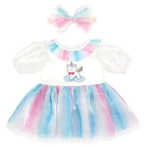 ZWOOS Puppenkleidung für Babypuppen 50-55 cm, Rosa-Blau Kleid kompatibel mit New Born Baby Puppen von ZWOOS