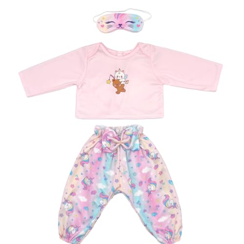 ZWOOS Puppenkleidung für Babypuppen 50-55 cm, Rosa Outfit kompatibel mit New Born Baby Puppen von ZWOOS