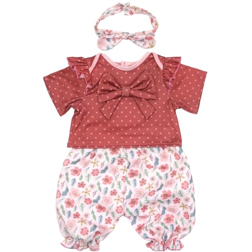 ZWOOS Puppenkleidung für Babypuppen 50-55 cm, süßes Baumwolle Outfit kompatibel mit Baby Puppen, Geschenke für Mädchen, Kinder(Blumenoutfit) von ZWOOS