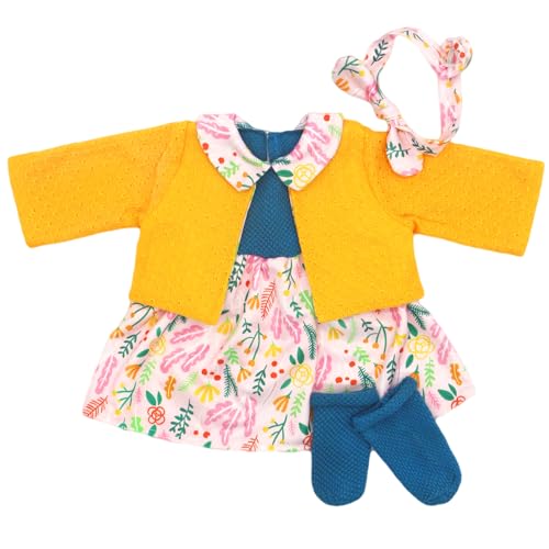 ZWOOS Puppenkleidung für Babypuppen 50-55 cm, süßes Baumwolle Outfit kompatibel mit Reborn und mehr (Blumenrock) von ZWOOS