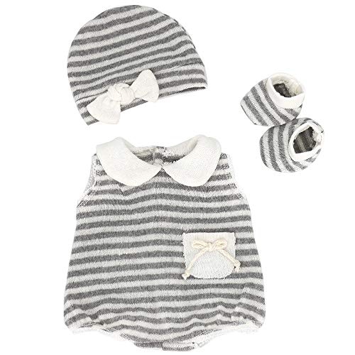 ZWOOS Puppenkleidung für New Born Baby Doll, niedlich Baumwolle Outfit mit Hut und Socken für Puppen 35-43 cm von ZWOOS