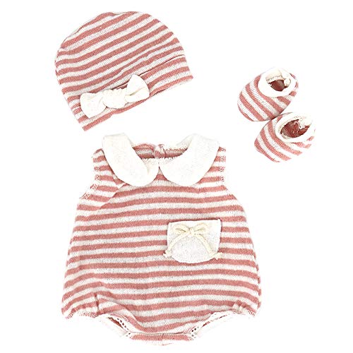 ZWOOS Puppenkleidung für New Born Baby Doll, niedlich Baumwolle Outfit mit Hut und Socken für 18" Puppen (40-45 cm) von ZWOOS