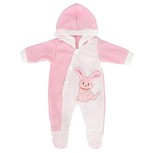 ZWOOS Puppenkleidung für New Born Babypuppen, Pyjama mit Kapuze für Puppen 35-43 cm (Rosa Kaninchen) von ZWOOS