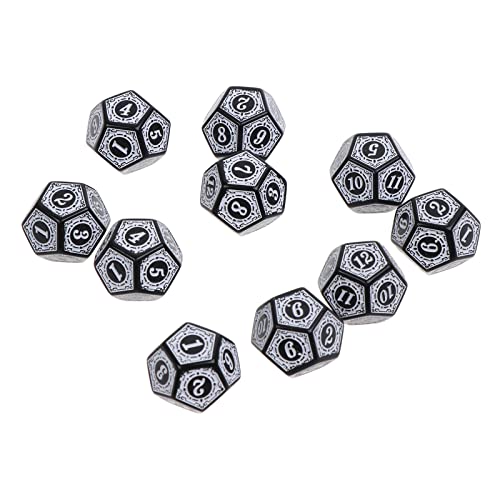 10 Stück 12-seitiges polyedrisches Acryl-Tischspiel D12 für Mathematikspiele, Acrylwürfel für Partys von ZWTPGKRD