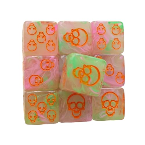 10 Stück Acryl 6-seitige runde Eckwürfel Totenkopf-Muster Tischspiel Würfel Mathematik Zählwerkzeug Mahjong Zubehör Sechsseitige Würfel Set Runde Ecke 10 Stück Acryl 6-seitige runde Eckwürfel Totenkopf-Muster Tischspiel Würfel Mathematik Zählwerkzeug Mahjong Zubehör Sechsseitige Würfel Set Runde Ecke von ZWTPGKRD