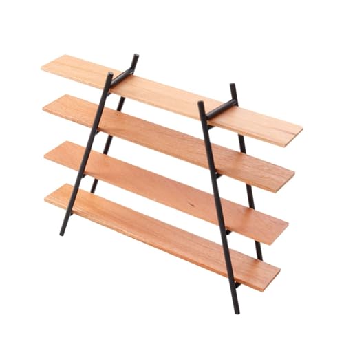 4 Schichten Puppenhäuser Lagerregal Holz Display Regal Miniaturmöbel für 1:12 Maßstab Puppenhäuser Projekt Dekoration Holz Lagerung von ZWTPGKRD