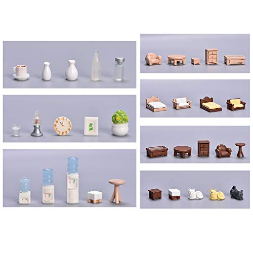 Bett Tisch Hocker Miniatur Landschaft Figur Verzierung Harz Handwerk Miniatur Feenland Dekoration Küchenschränke von ZWTPGKRD