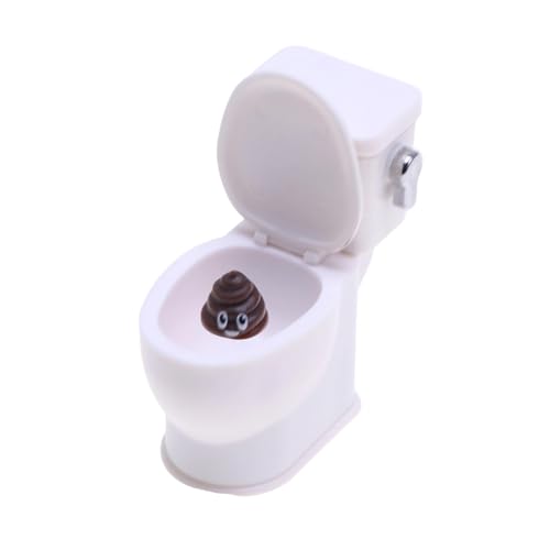 Kleiner Simulations-Toilettensitz mit bündigem Soundeffekt für Puppenhäuser, Zubehör, realistische Badezimmer-Dekorationen, Sammlerstück, Puppenhäuser, Simulationstoilette von ZWTPGKRD