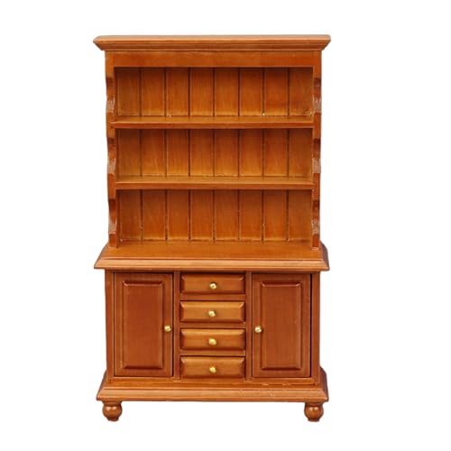 Mehrzweck-Bücherregal aus stabilem Holz, 1 12 Maßstab 12, drei Schichten, Bücherregal für Kinderspielzeiten, Miniatur-Möbel-Set von ZWTPGKRD