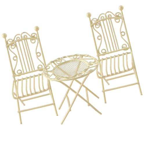 Miniatur-Puppenhäuser, Möbel, Eisen, Tisch und Stuhl-Set, Modellfigur zum Basteln, Garten, Bistro-Szene Miniatur-Puppenhäuser, Möbel, Eisen, Tisch und Stuhl-Set, Modellfigur zum Basteln, Garten, Bistro-Szene von ZWTPGKRD