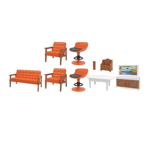 Miniatur-Raummöbel-Set mit Zubehör für 1/12 Puppenhäuser, Dekorationen, Szene, Landschaftsbau für Kinder, Rollenspiel, Miniatur-Szenen-Display-Set von ZWTPGKRD