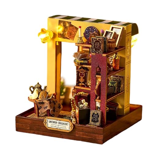 Retro-Stile Leuchtende Puppenhäuser Modellprojekt-Kits Miniatur-Szene zum Basteln mit einfacher Montage Retro-Modell Retro-Stile Leuchtende Puppenhäuser Modellprojekt-Kits Miniatur-Szene zum Basteln mit einfacher Montage Retro-Modell von ZWTPGKRD