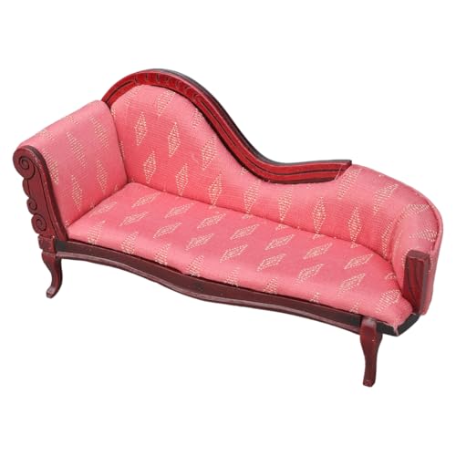 Wohnzimmer Liege Bett Figur Modell Realistische Vintage Lebensszene Puppenhaus Pretend Spiel Einrichtung für Couch Miniatur Möbel Sammler von ZWTPGKRD