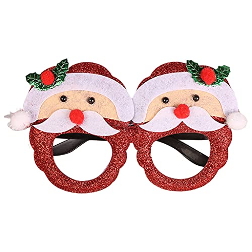 ZWTPGKRD 1 x Weihnachtsbrille mit Brille und Schneemann, Weihnachtsmann-Design, süße Stile, Weihnachtskostüme für Erwachsene und Kinder von ZWTPGKRD