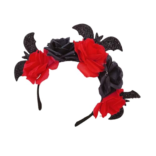 ZWTPGKRD Dark Series Fledermaus-Blumen-Haarband für Frauen und Mädchen, Tag des Todes, Haarband, Hexenkostüm, Kopfbedeckung, Halloween-Zubehör ZWTPGKRD Dark Series Fledermaus-Blumen-Haarband für Frauen und Mädchen, Tag des Todes, Haarband, Hexenkostüm, Kopfbedeckung, Halloween-Zubehör von ZWTPGKRD