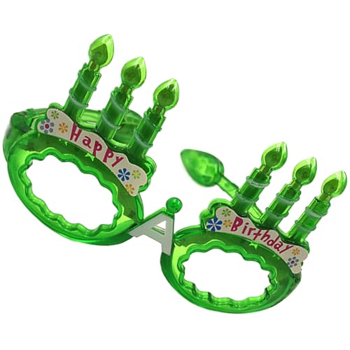 ZWTPGKRD Leuchtender Geburtstagskuchenbrillenrahmen mit LED-Leuchten für Kinder, Erwachsene, Geburtstag, Halloween, Weihnachten, Fotografie, Zubehör, lustige Party-Dekoration von ZWTPGKRD