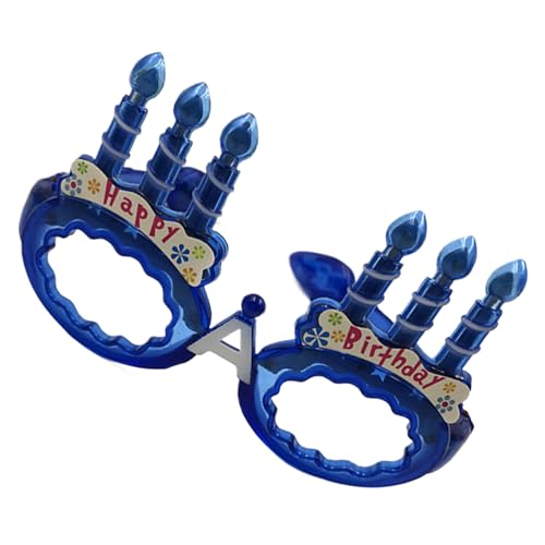 ZWTPGKRD Leuchtender Geburtstagskuchenbrillenrahmen mit LED-Leuchten für Kinder, Erwachsene, Geburtstag, Halloween, Weihnachten, Fotografie, Zubehör, lustige Party-Dekoration von ZWTPGKRD