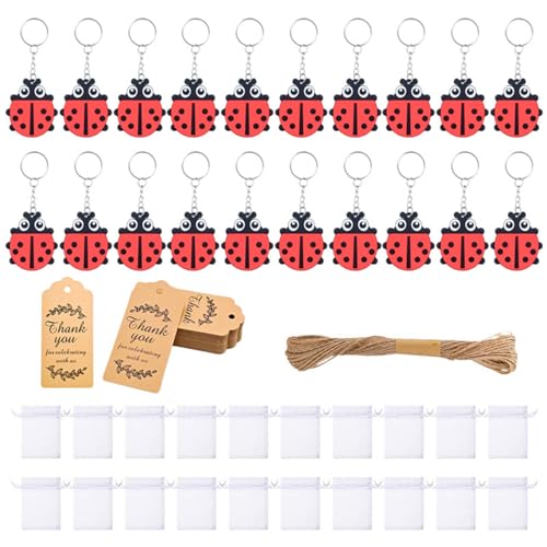 ZWTPGKRD Schlüsselanhänger in Marienkäferform, helle Farbe, realistische Details, für Kinder, Partygeschenke und Heimdekorationen, tragbare Ringe, 20 Stück ZWTPGKRD Schlüsselanhänger in Marienkäferform, helle Farbe, realistische Details, für Kinder, Partygeschenke und Heimdekorationen, tragbare Ringe, 20 Stück von ZWTPGKRD