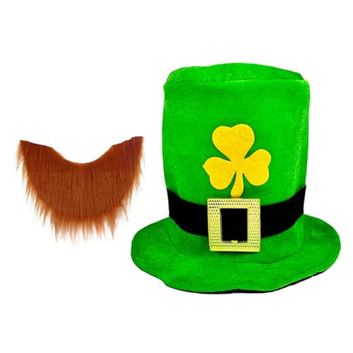 ZWTPGKRD Stabile farbige Materialien, Patricking Day-Kostüme, Mode-Accessoire mit traditionellem grünem Oberteil, Hut und Bart-Design ZWTPGKRD Stabile farbige Materialien, Patricking Day-Kostüme, Mode-Accessoire mit traditionellem grünem Oberteil, Hut und Bart-Design von ZWTPGKRD