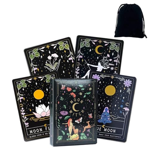 ZWWOGE Tarotkarten,Hexen Tarot,Tarot Karten für Anfänger,Moon Witch Oracle,Tragbare tarot-decks,42 Blätter von ZWWOGE