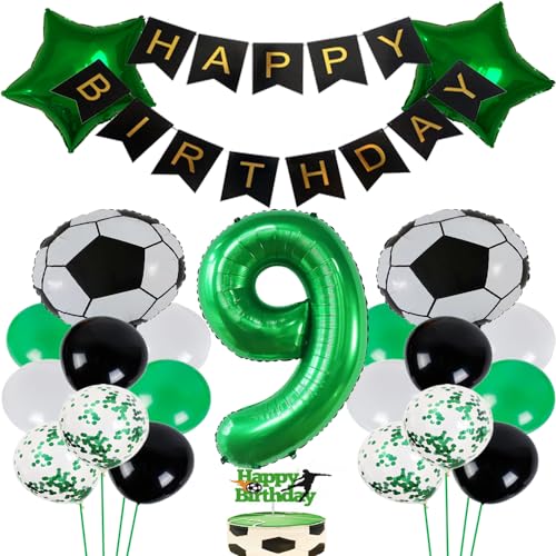 ZWWsullo Fußball Luftballon 9 Jahre Geburtstag Deko, Grün, Fußball Deko, 30 Stück, Jungen (9 Jahre), Jungen ZWWsullo Fußball Luftballon 9 Jahre Geburtstag Deko, Grün, Fußball Deko, 30 Stück, Jungen (9 Jahre), Jungen von ZWWsullo