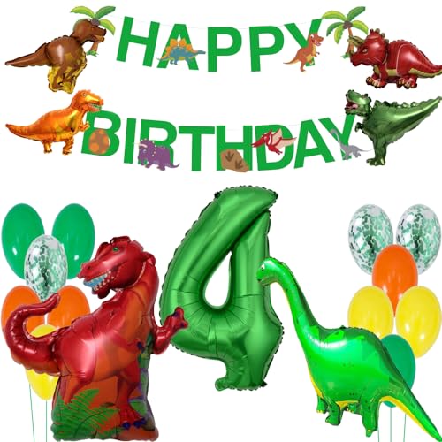 Geburtstag Dekoration Dinosaurier Geburtstag Dekorationen Dino Kindergeburtstag Dekoration Riesenfolienballon Nummer 4 Dino Luftballons Geburtstag 4 Jahre Dschungel Folienballon Nummer Ballon von ZWWsullo
