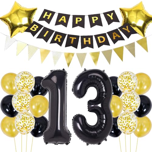 Luftballons 13 Geburtstag Dekoration Schwarz Gold Geburtstagsdeko 13 Jahre Mann Geburtstag 13 Junge Folienballon 13 Geburtstag Deko Junge Geburtstagsdeko 13 Jahr Junge Party Deko Gold Schwarz Luftballons 13 Geburtstag Dekoration Schwarz Gold Geburtstagsdeko 13 Jahre Mann Geburtstag 13 Junge Folienballon 13 Geburtstag Deko Junge Geburtstagsdeko 13 Jahr Junge Party Deko Gold Schwarz von ZWWsullo