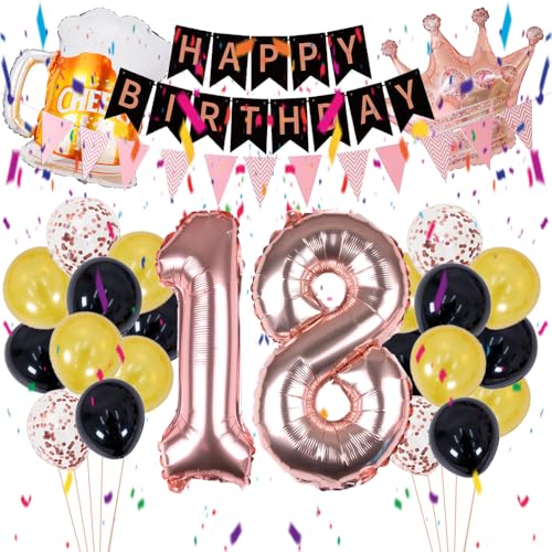 ZWWsullo 18 Geburtstag Dekorationen Mädchen 18 geburtstag deko 18 Geburtstag Dekoration Mädchen Happy Birthday Banner Rosegold Ballons Schwarz Rosegold Luftballons Konfetti Luftballons ZWWsullo 18 Geburtstag Dekorationen Mädchen 18 geburtstag deko 18 Geburtstag Dekoration Mädchen Happy Birthday Banner Rosegold Ballons Schwarz Rosegold Luftballons Konfetti Luftballons von ZWWsullo