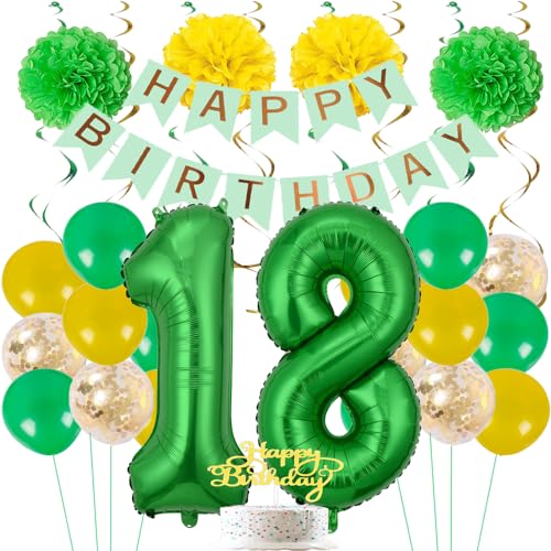 ZWWsullo 18 Happy Birthday Banner 18 Geburtstagdeko Luftballons Luftballons Grün Konfettiballons 18 Geburtstag Dekoration Grün Gold Grün Gold Geburtstag Party Dekoration Zubehör ZWWsullo 18 Happy Birthday Banner 18 Geburtstagdeko Luftballons Luftballons Grün Konfettiballons 18 Geburtstag Dekoration Grün Gold Grün Gold Geburtstag Party Dekoration Zubehör von ZWWsullo