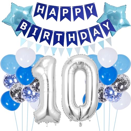 ZWWsullo Geburtstagsdeko 10 Jahre Junge Happy Birthday Deko Geburtstag Junge Folienballon 10 Geburtstag Deko 10 Ballon Blau Deko Luftballon 10. Geburtstag Junge deko Folienballon Party-Deko zum ZWWsullo Geburtstagsdeko 10 Jahre Junge Happy Birthday Deko Geburtstag Junge Folienballon 10 Geburtstag Deko 10 Ballon Blau Deko Luftballon 10. Geburtstag Junge deko Folienballon Party-Deko zum von ZWWsullo