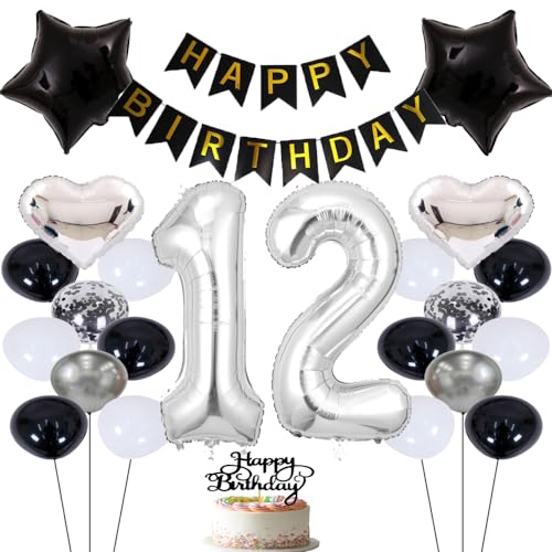 ZWWsullo Luftballon 12 Geburtstag Deko geburtstagsdeko 12 jahre junge Luftballon 12 Geburtstag Dekoration Silber Geburtstagsdeko 12 Jahre Mädchen 12 Geburtstag Deko Set Geburtstag Junge Mädchen ZWWsullo Luftballon 12 Geburtstag Deko geburtstagsdeko 12 jahre junge Luftballon 12 Geburtstag Dekoration Silber Geburtstagsdeko 12 Jahre Mädchen 12 Geburtstag Deko Set Geburtstag Junge Mädchen von ZWWsullo