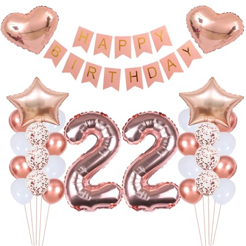 ZWWsullo Luftballon 22 Geburtstag Deko Happy Birthday Banner Riesen Folienballon Geburtstagsdeko Mädchen jahr Party Dekoration Rosegold Tortendeko Geburtstag 22 Jahre Mädchen Geburtstagsdeko ZWWsullo Luftballon 22 Geburtstag Deko Happy Birthday Banner Riesen Folienballon Geburtstagsdeko Mädchen jahr Party Dekoration Rosegold Tortendeko Geburtstag 22 Jahre Mädchen Geburtstagsdeko von ZWWsullo